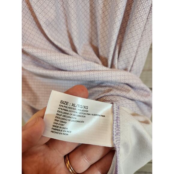 Greg Norman Men's Performance Golf Relaxed Fit Polo Shirt Purple Printed Size XL - Picture 5 of 7